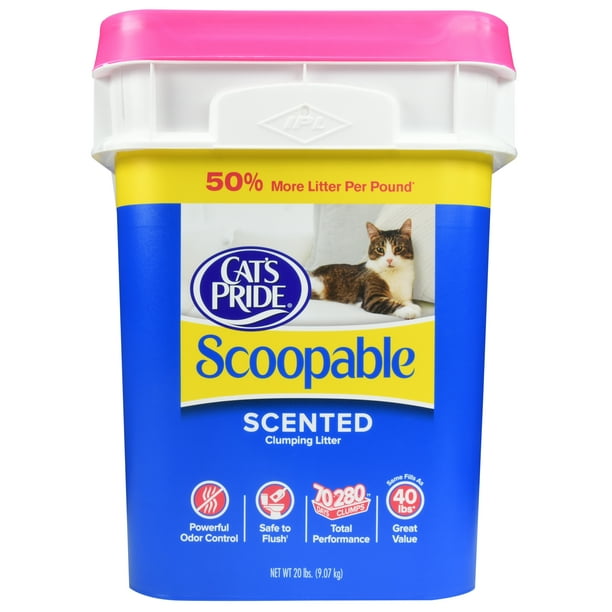 Cat's Pride Scoopable Scented Clumping Cat Litter, 22.4lb Pail