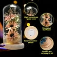 thumbnail image 3 of Girasol artificial con cúpula de cristal con tira de Led, un regalo navideño para familiares y amigos femeninos, 3 of 5