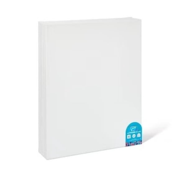 5pk 16"x20" Stretched Canvas SetArt Canvases for Painting, White, 0.63" Depth, 5 Pieces