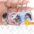 thumbnail image 2 of LLavero de acrílico en blanco para mujer, colgante de imagen transparente en blanco, marco de fotos transparente, borlas a presión, foto de inserción personalizada, 1/5 piezas, 2 of 4