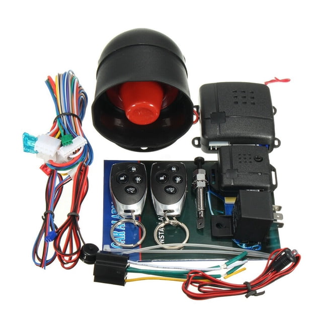 Sistema de seguridad vehicular con dos mandos a distancia. Sistema de protección con alarma. Acceso sin llave. Alarma.