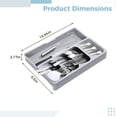 thumbnail image 4 of Kitchen Drawer Organizer, Multi-Compartment Silverware Tray, Cutlery Utensil Storage Solution, Long-lasting PP Material, 5 Small 1 Long Sections, 15.9 x 6.5 x 2.17 in（40.5 x 16.5 x 5.5 cm）, Gray, 4 of 5