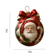 thumbnail image 2 of Diy Quilted Christmas Ornament Ball Kit, Patchwork Fabric Ball with Bow, Featuring a Santa Claus Design, Rustic Holiday Tree Decor., 2 of 4