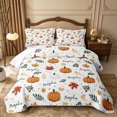 thumbnail image 2 of Erosebridal Autumn Pumpkin Bed Spread Queen 3pcs,Fall Harvest Queen Coverlet Set,Green White,1 Quilt and 2 Pillowcases, 2 of 7