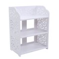 thumbnail image 5 of Zapateros - Zapatero de piso de 3 niveles Estante de baño Estante de baño moderno Tallado Zapatero Estante de almacenamiento Organizador Estante para pasillo de entrada Baño Sala de estar, 40 x 23 x 5, 5 of 5