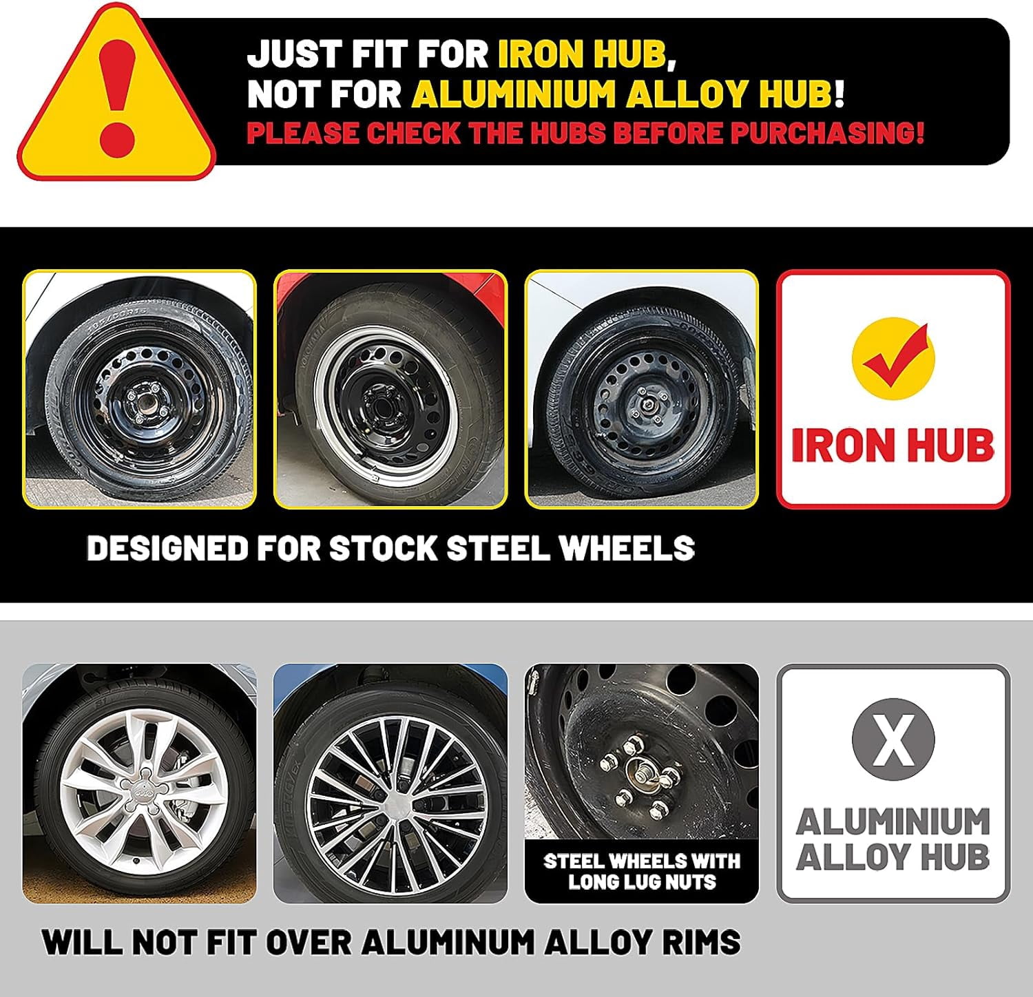 16" Hubcaps Wheel Rim Covers for 2011-2018 Volkswagen Jetta,Heavy Duty PP Material (Set of 4,Lacquer)