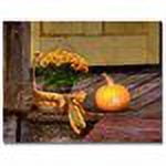 Trademark Fine Art "Pumpkin on the Porch" Canvas Wall Art by Lois Bryan