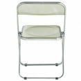 thumbnail image 6 of LeisureMod Lawrence Modern Acrylic Folding Chair With Metal Frame Set of 2 in Amber, 6 of 10