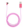 thumbnail image 1 of Cable de carga magnética portátil de 1 m con iluminación luminosa USB para iOS (rosa), 1 of 5