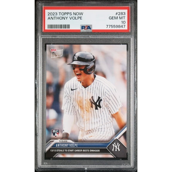 Graded 2023 Topps Now Anthony Volpe #283 Rookie RC Baseball Card PSA 10 Gem Mint