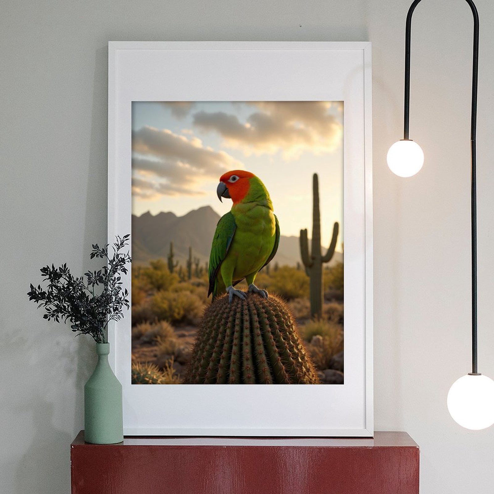 Diamond Art Kits for Adults - 5d Sunset Parrot On Desert Cactus Diamond Painting for Adults, Diamond Art for Adults Beginners, Diamond Painting Kits for Adults for Home Wall Decor