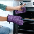 thumbnail image 2 of Purple Paisley Pattern Kitchen Oven Mitt and Pot Holder Sets 2 Pcs for Baking, Cooking and Grilling, Heat Resistant Up To 392 °F, 2 of 7