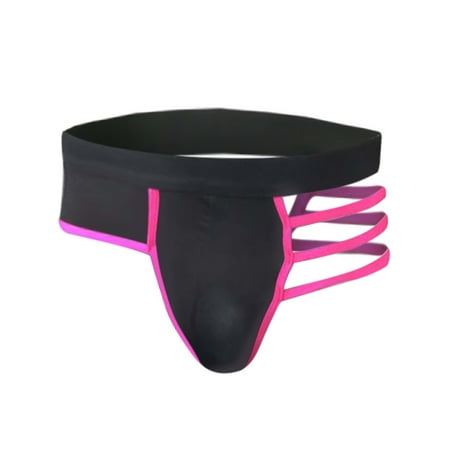 

QWANG Mens Hollow-out Strap Underwear One Size Mesh Backless Bikini G-string Panties