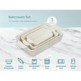thumbnail image 6 of Ceramic Bakeware Set, Rectangular Baking Dishes, Oven, Microwave & Dishwasher Safe, Set of 3 (Cream), 6 of 6