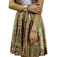 thumbnail image 4 of Landzoo Women's Fashion High Waist Pleated Solid Color Short Skirt Loose Sequin Skirt Cozy Distinctive Women's Skirt, 4 of 5