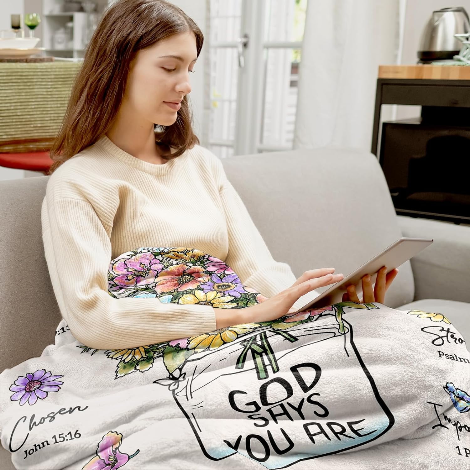 Christian Gifts for Women,Christmas Best Gifts for Women, Faith Birthday Blanket for Women, Inspiration Encouragement Religious Gifts, Mothers Day Easter Nourish Soul60*50