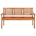 thumbnail image 3 of vidaXL Outdoor Patio Bench Loveseat Chair with Cushion Solid Wood Eucalyptus, 3 of 10
