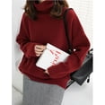 thumbnail image 4 of Suéter de cuello alto para mujer, suéteres holgados de cachemira gruesa para tiempo libre, suéteres de punto de manga larga para mujer, cuello alto 2024, 4 of 4
