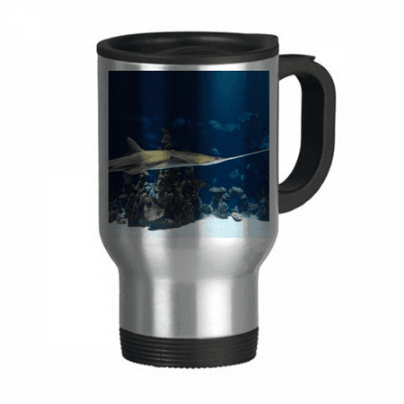 

Ocean Ray Skate Science Nature Picture Travel Mug Flip Lid Stainless Steel Cup Car Tumbler Thermos