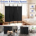 thumbnail image 2 of Room Dividers with 4 Panels Privacy Screen Folding Wall Dividers Room Partitions Dividers for Home Office, Black, 2 of 7