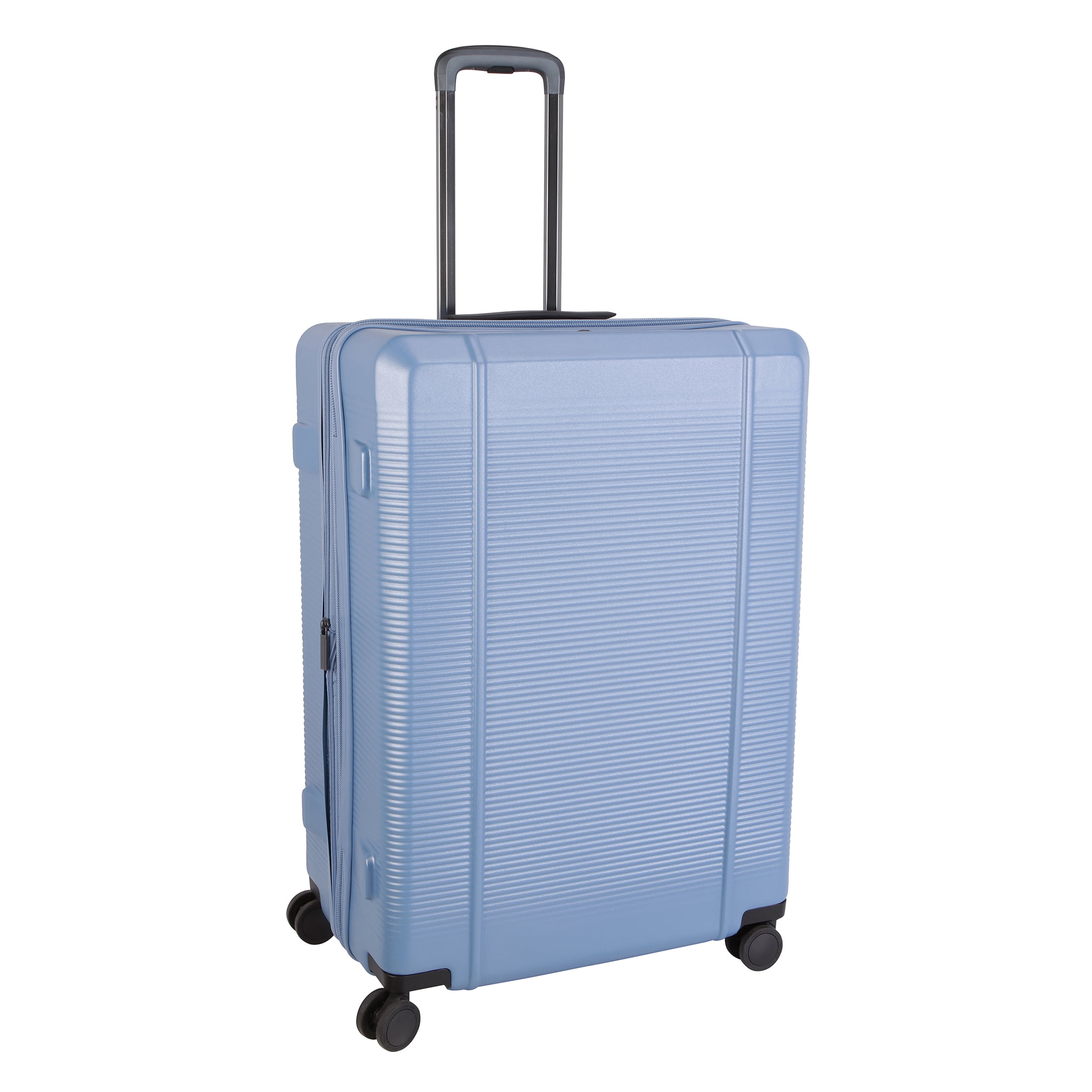 btL 24-inch Checked Expandable Hardside Upright Luggage With 360 Spinner Wheels and Divider Pockets, Blue Shadow