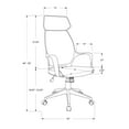 thumbnail image 3 of Monarch Specialties Office Chair Executive Fixed Armrests, Padded Backrest, Adjustable Height Fabric, 3 of 8