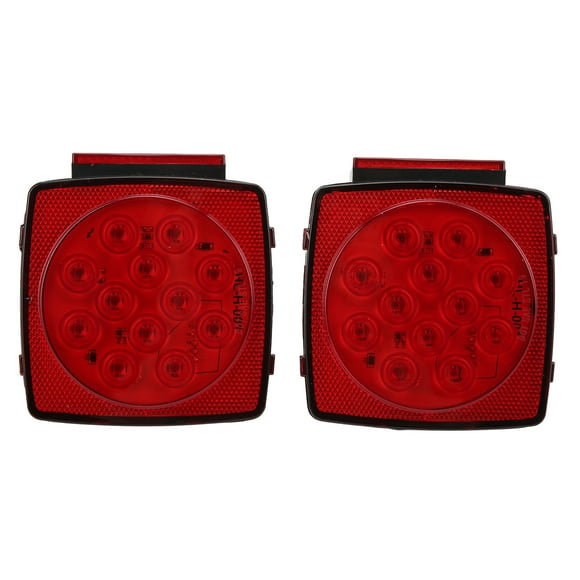 Trailer Tail Brake Light, High Security 2PCS Shock Resistant LED Square Trailer Light 12V Plastic For Campers Boats Snowmobiles