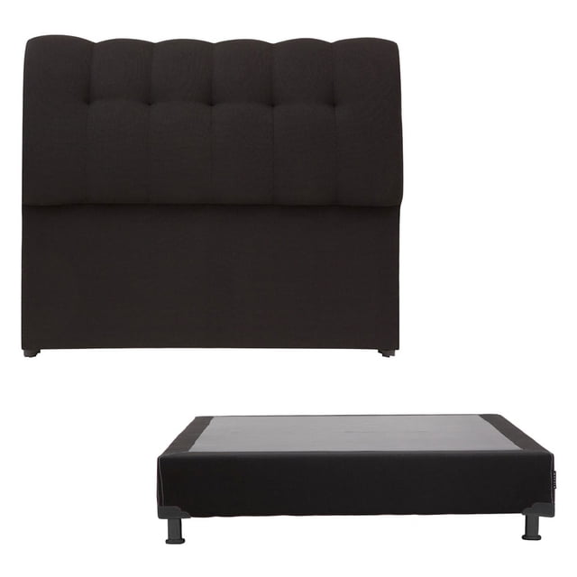 Box Base Cama Matrimonial + Cabecera Nube Negro Dicasa Nube Black