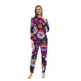 thumbnail image 3 of Odeerbi Christmas Onesie Pajamas for Family Holiday Sleep Jumpsuit Long Sleeve Family Christmas Pajamas Matching Sets Mom Fashion Printed Hooded Jumpsuit Sleepwear PJs Set Purple, 3 of 5