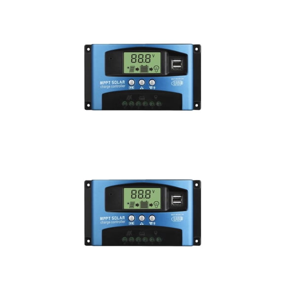 Inteprter Solar Charge Controller Dual USB Regulator 12V/24V Stabilizer Voltage 40A 2piezas
