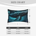 thumbnail image 4 of Daiia Vintage Blue Pattern Whale Bedding Waterproof Pillow Protector Zippered Queen – Bed Bug Proof Pillow Encasement-14"x20", 4 of 6