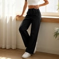 thumbnail image 4 of GUACER Jeans for Women Elastic High Waisted Casual Loose Fit Pull-On Wide Leg Denim Pants, 4 of 6