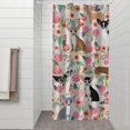 thumbnail image 2 of Chihuahua and Flower Florals Shower Curtain 36"x72" ,Bathroom Decorative Shower Curtains Set with 12 Hooks,Modern Waterproof Washable Shower Curtain, 2 of 6