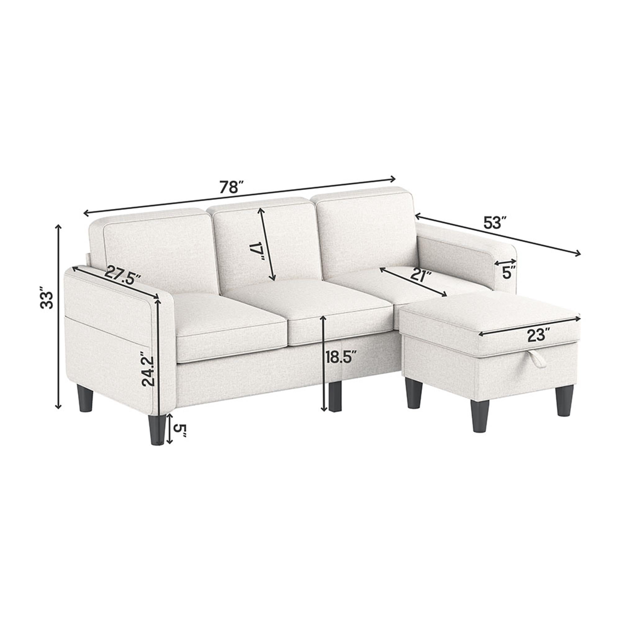 Kadyn Sectional Sofa Couch, L-Shaped Couch, 3-Seat Small Sectional Sofa for Living Room, Apartment, Small Space (Beige) Kadyn Sectional Sofa Couch, L-Shaped Couch, 3-Seat Small Sectional Sofa for Living Room, Apartment, Small Space (Beige)