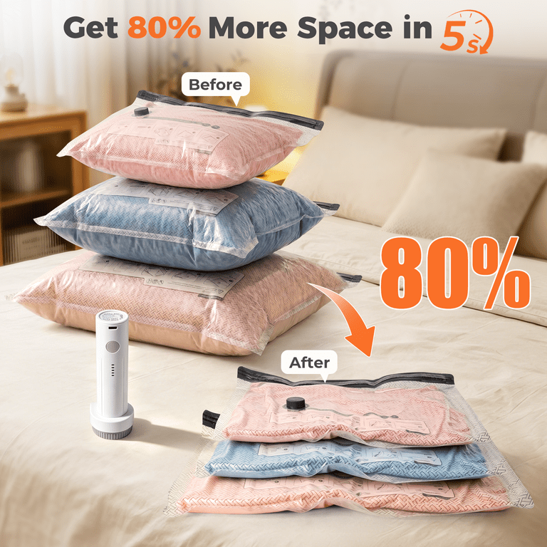 Mibote 15-Piece Vacuum Storage Bags with Rechargeable Pump photo 2