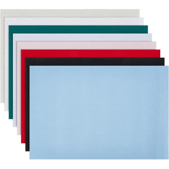 8 Pcs 14 Count Aida Cloth 17.7x11.8 Inch Stitch Cotton Fabric