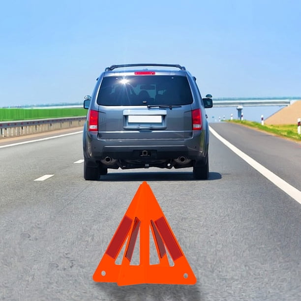 Letrero poligonal reflectante de advertencia de emergencia en carretera | Triángulo de seguridad plegable del maletero de PVC rojo | Alerta de peligro de avería del automóvil | Kit de viaje portátil
