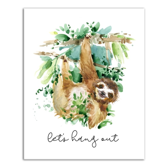 Creative Products Let's Hang Out Sloth 16x20 Canvas Wall Art