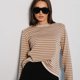 thumbnail image 2 of Suéter de rayas, tendencia de moda europea y americana de otoño, suéter de rayas de punto con cuello redondo y contraste de colores, 2 of 6