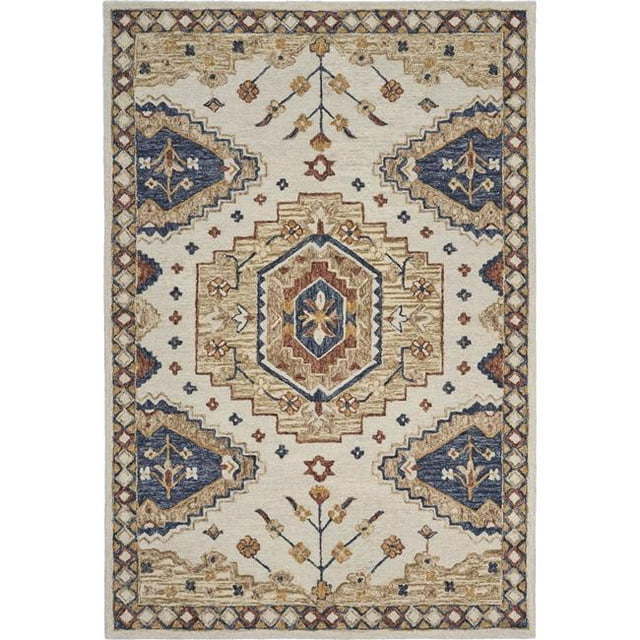 LR Resources JUNIP81573SLV3050 3 x 5 ft. Golden Paradise Indoor Area Rug, Multi Color