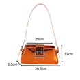 thumbnail image 7 of Women's Shoulder Bag, Glossy Handbag Satchel Travel Shoulder Bag, Stylish Lightweight Underarm Bag Tote Bag for Spring Travel Summer Party Orange, 7 of 7