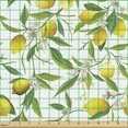 thumbnail image 2 of Ambesonne Nature Fabric by the Yard Upholstery, Lemon Woody Romantic, 1 Yard, Fern Green Yellow White, 2 of 5