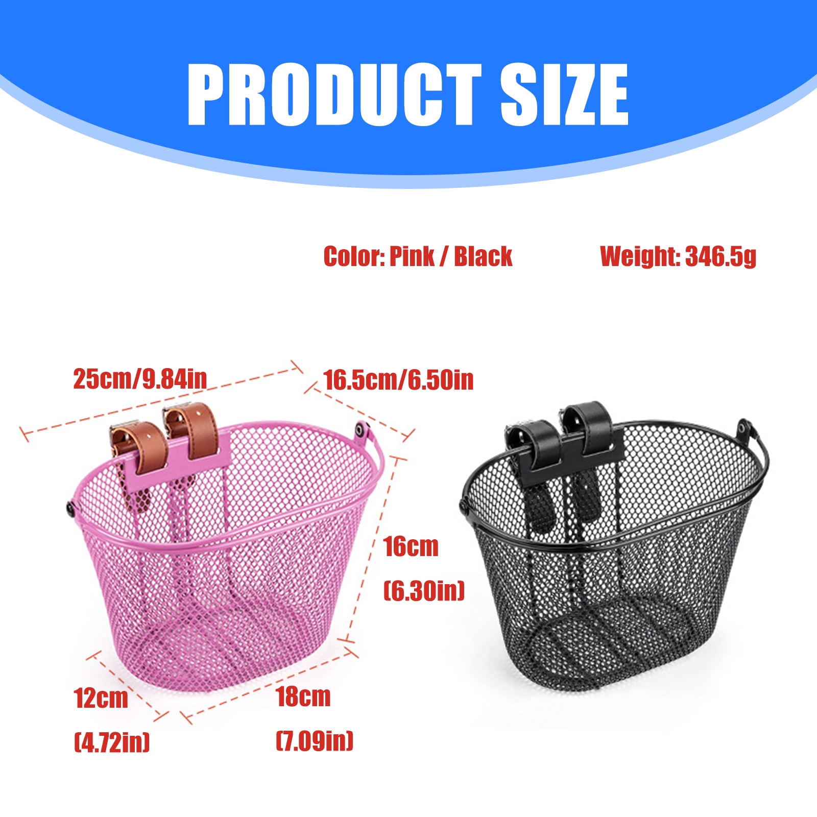 Waterproofs Metal Bicycles Basket Detachable Bikes Front Handlebars Basket Childrens Bicycles Tricycle Basket Enduring