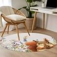 thumbnail image 5 of Cute Squirrel Washable Area Rug&nbsp;4 ft Vintage Purple Pink Flower Leaf Pine Cone Soft Round&nbsp;Rugs for Living Room, Non Slip Carpet for Bedroom&nbsp;Entryway Dining Room, 5 of 9
