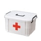 thumbnail image 2 of Caja organizadora de caja de almacenamiento para medicamentos, 2 capas con compartimentos, estuche de almacenamiento para Kit de emergencia familiar, 9,5 "x 6,7" x 5,5 ", 2 of 5