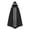 Black, variant on Medieval Wizard Witch Cloak, Hooded Long Cape Cloak With Lace Trim, Medieval Witch Wizard Hood Robe for Halloween Cosplay, 6 Color Lightweight Full Length Costume Cloak, Black One Size