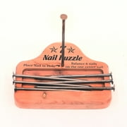 7 Nail Balance Puzzle Wood Block Game Pocket Brain Teaser IQ Magic Trick Gravity Toy