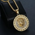 thumbnail image 4 of Stainless Steel Gold Plated Lion Head Pendant | Men's Street Bling | Bold Animal Design, 4 of 7