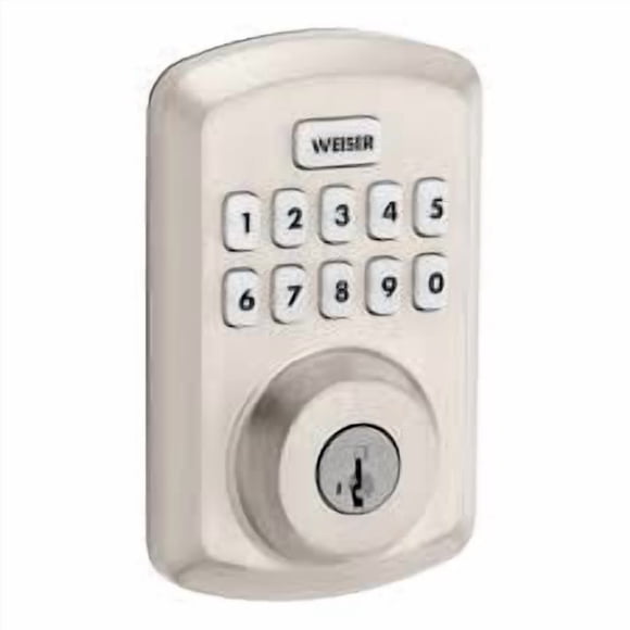 Weiser Powerbolt 3 10-Button Keypad Satin Nickel Electronic Keyless Entry Door Lock/Deadbolt