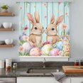 thumbnail image 4 of Easter Sheer Curtains 72 Inches Long, Spring Rabbit Colorful Eggs Flowers Wooden Grain Light Filering Curtains, Breathable Simi Curtain Privacy Drapes for Living Room Bedroom Window Treatment, 4 of 9